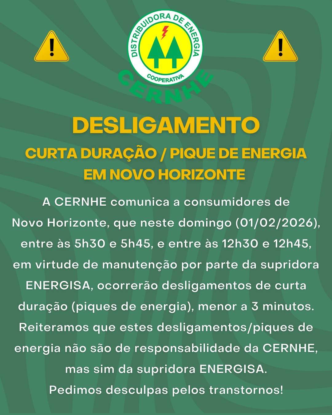 DESLIGAMENTO DE CURTA DURAÇÃO / PIQUE DE ENERGIA