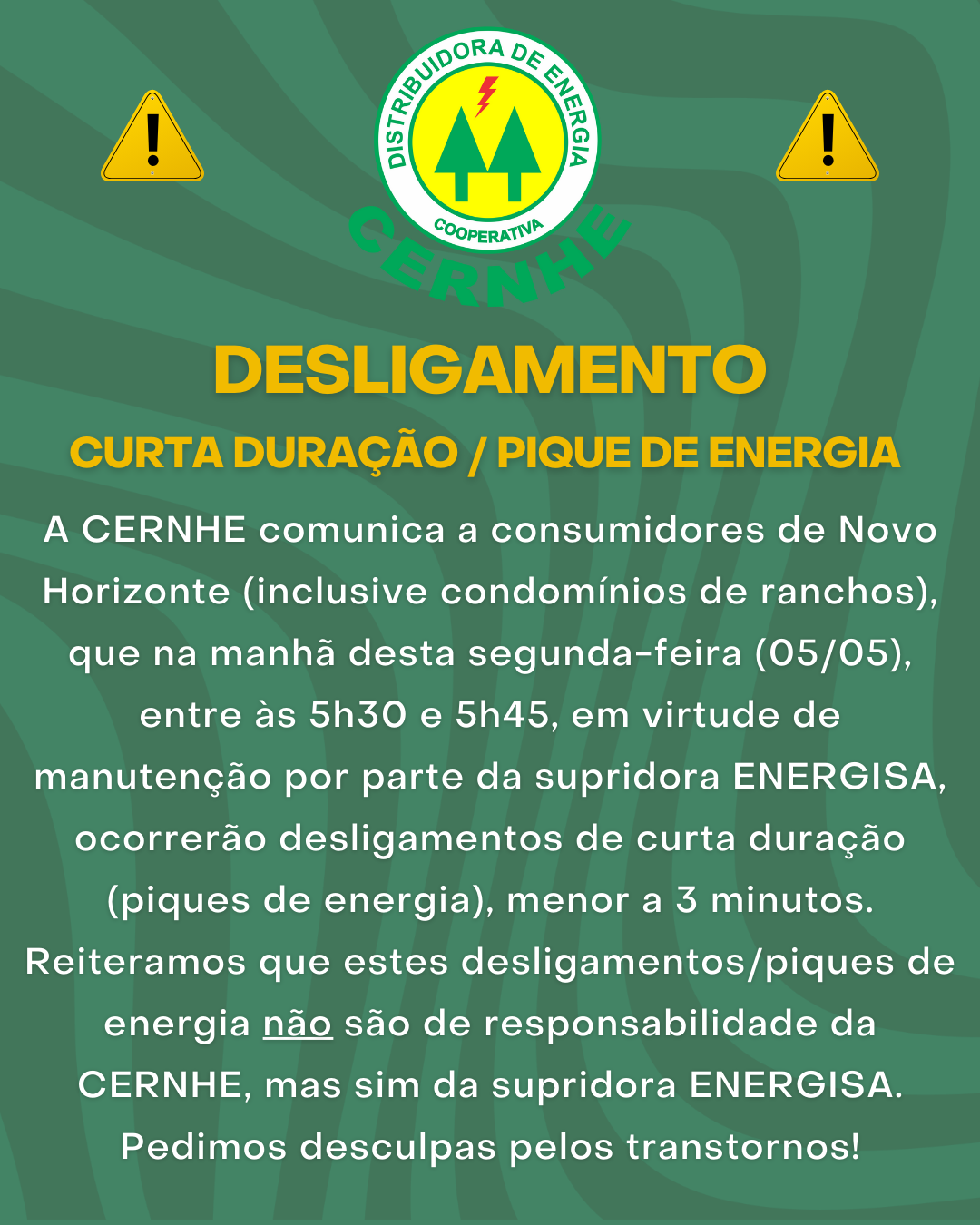 DESLIGAMENTO DE CURTA DURAÇÃO / PIQUE DE ENERGIA