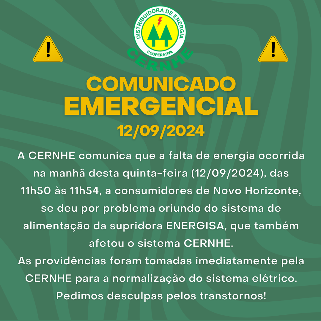 COMUNICADO EMERGENCIAL – 12/09/2024