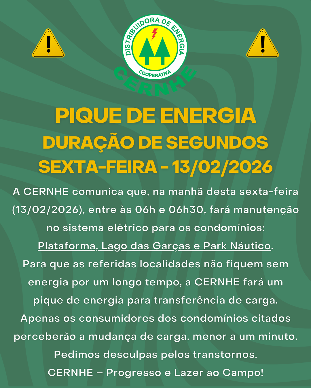 PIQUE DE ENERGIA / DURAÇÃO DE SEGUNDOS