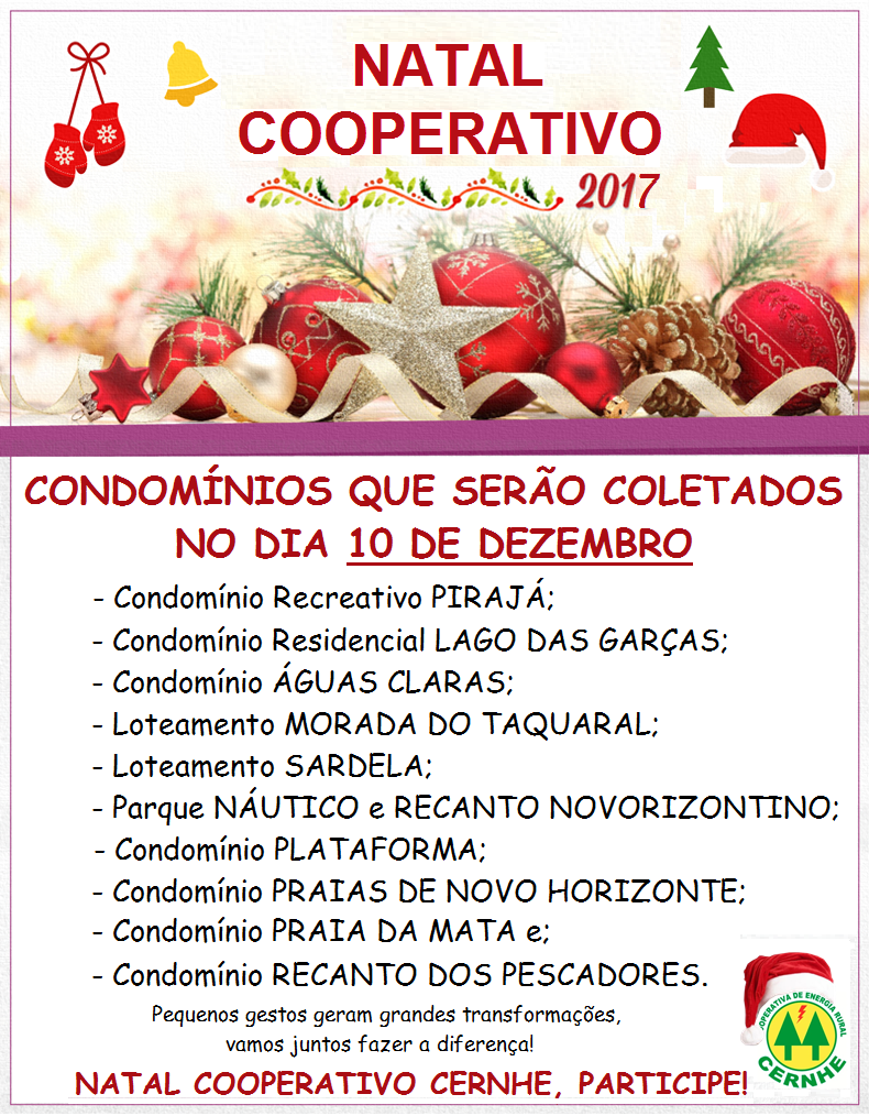 ORIENTAÇÃO NATAL COOPERATIVO CERNHE 2017