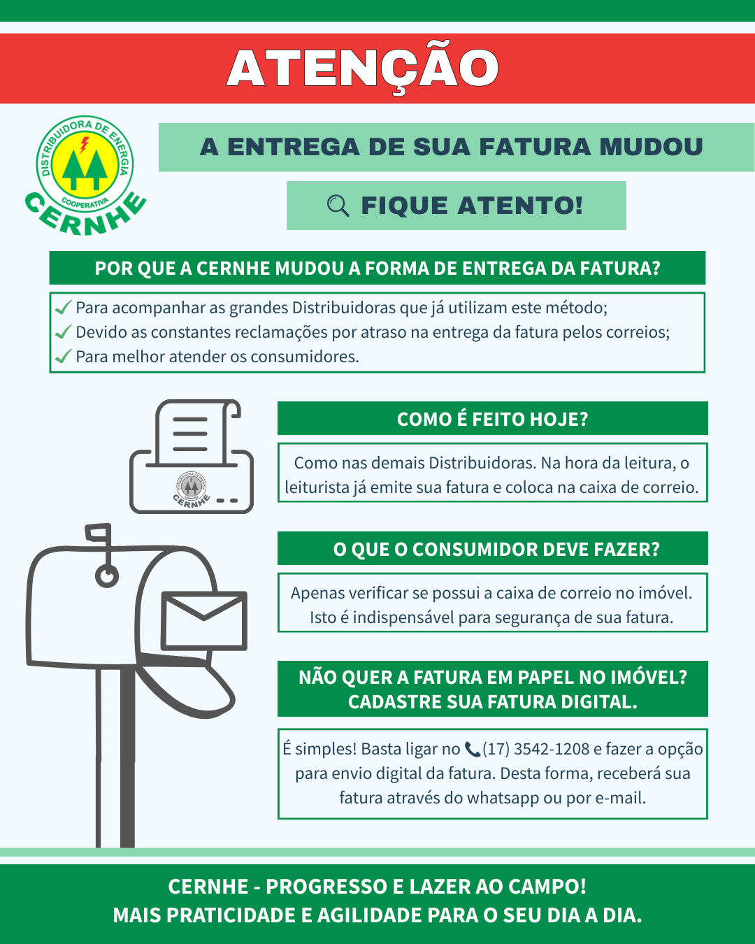ATENÇÃO: A ENTREGA DE SUA FATURA MUDOU, FIQUE ATENTO!