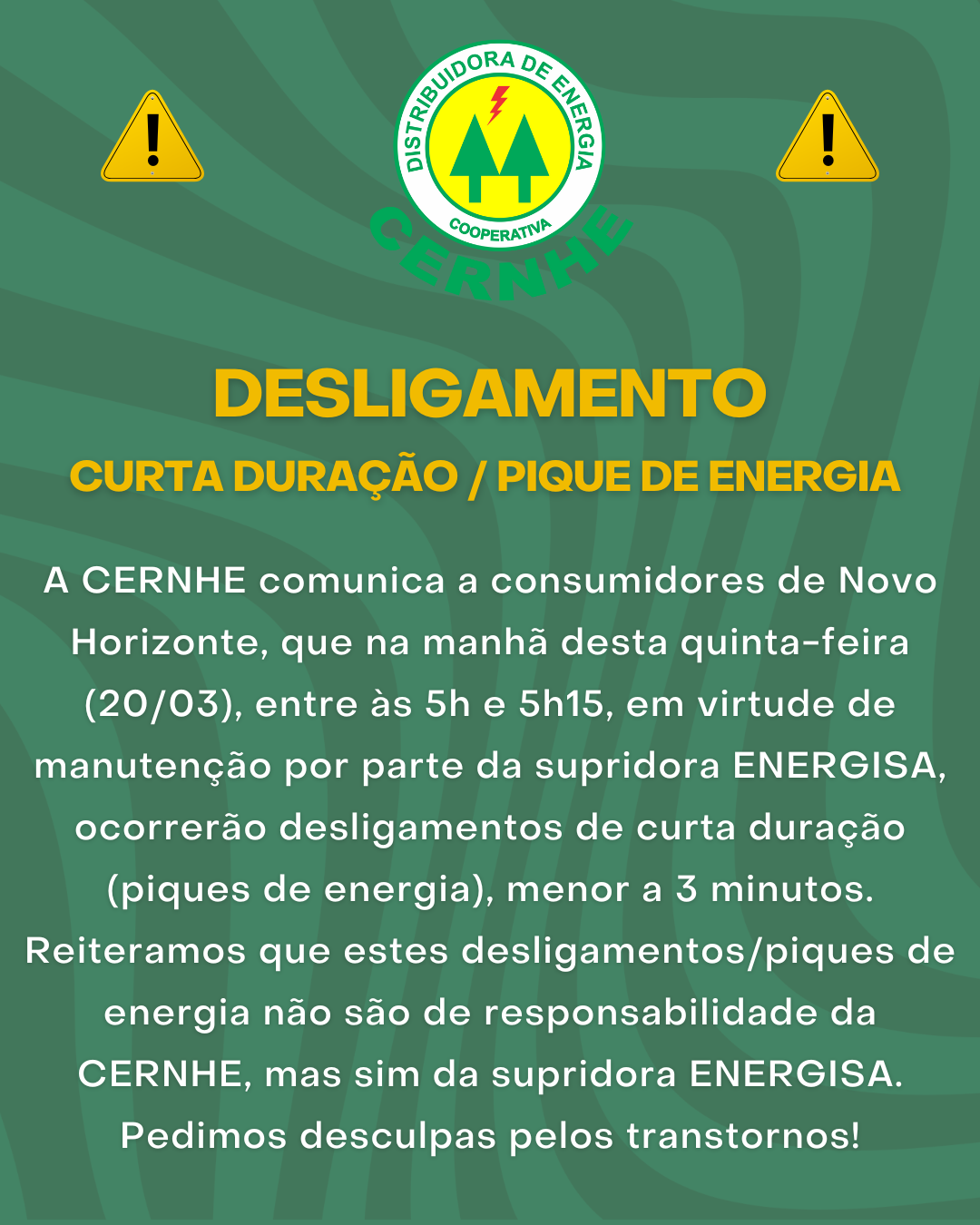 DESLIGAMENTO DE CURTA DURAÇÃO / PIQUE DE ENERGIA