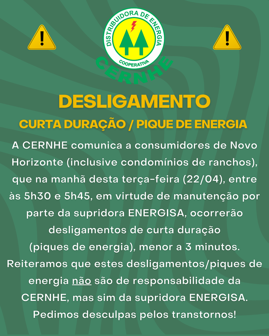 DESLIGAMENTO DE CURTA DURAÇÃO / PIQUE DE ENERGIA