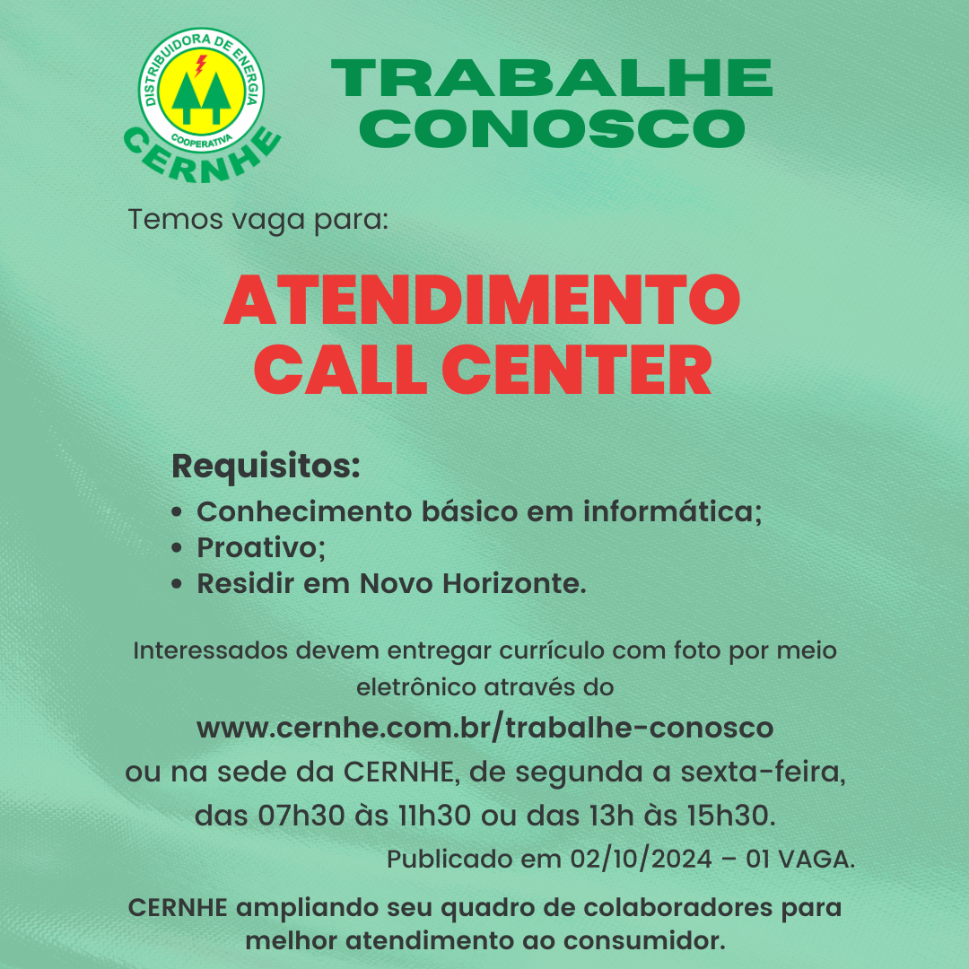 VAGAS DE EMPREGO - TRABALHE CONOSCO