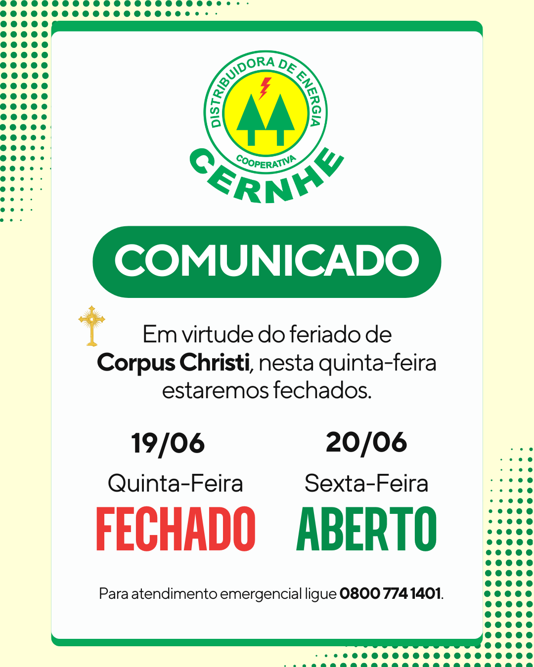 FERIADO DE CORPUS CHRISTI