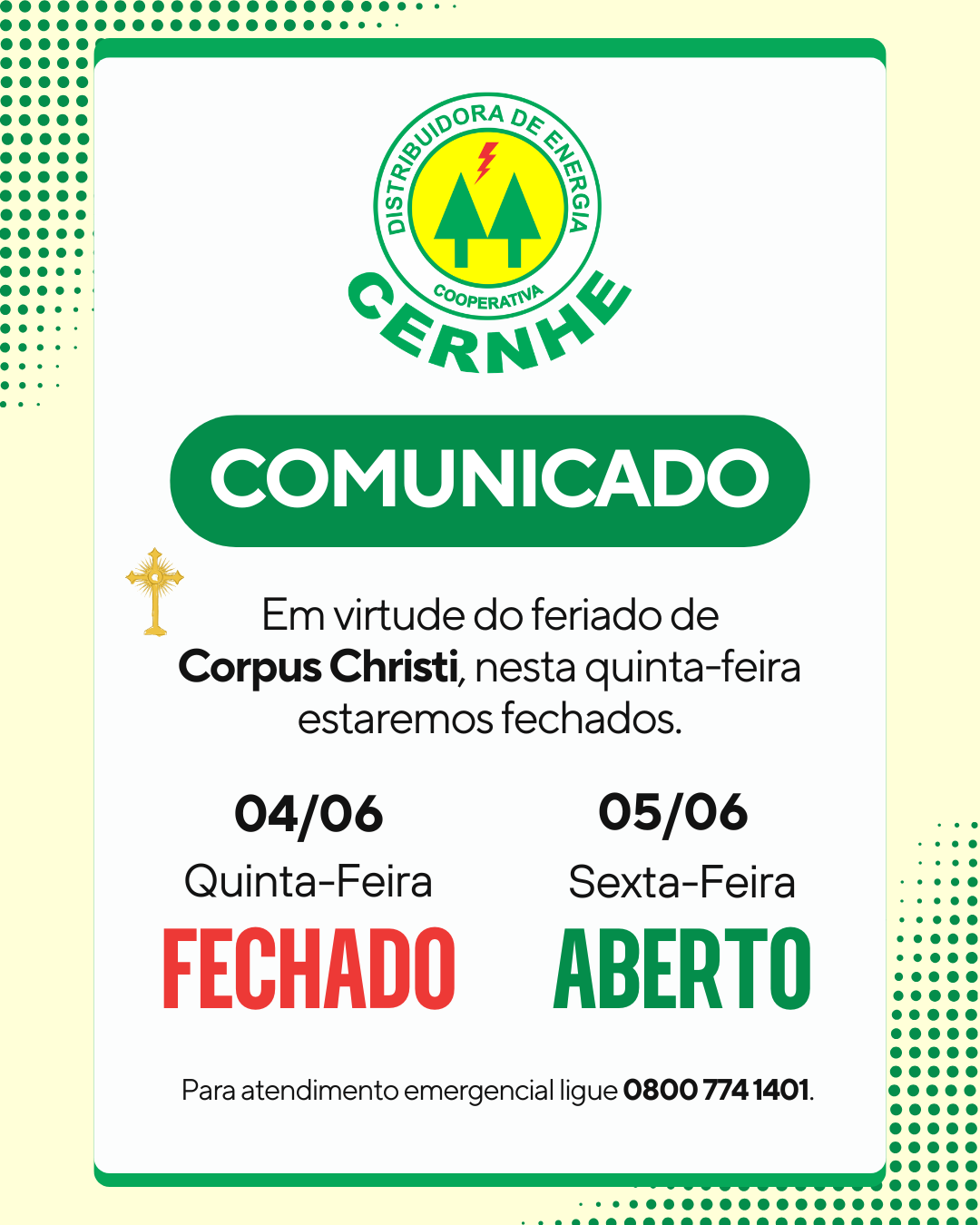 FERIADO DE CORPUS CHRISTI