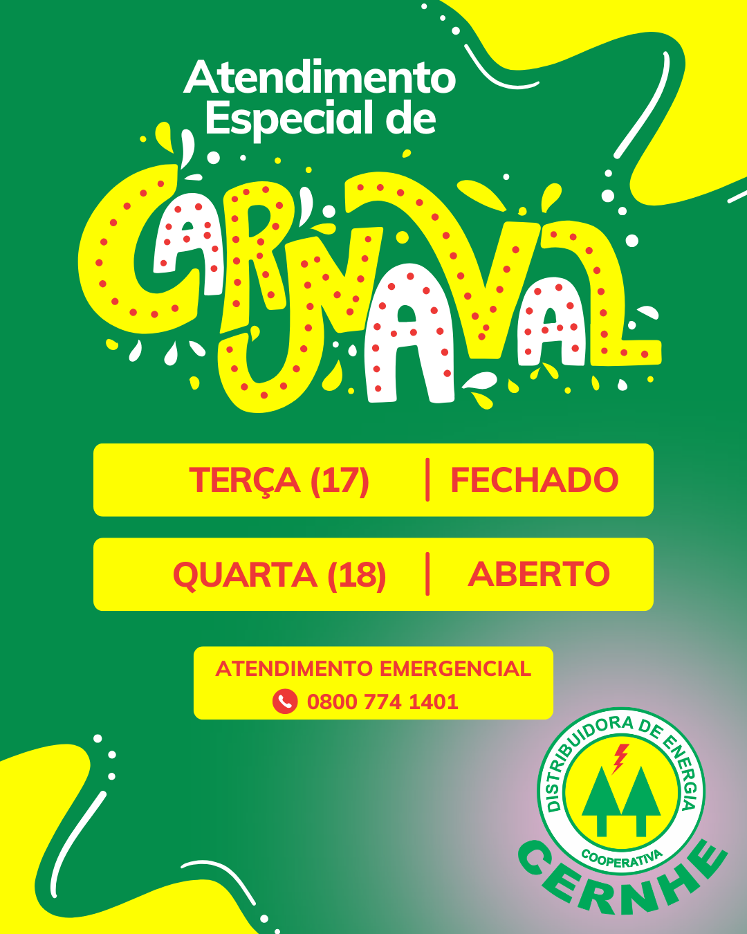 ATENDIMENTO ESPECIAL DE CARNAVAL 2026