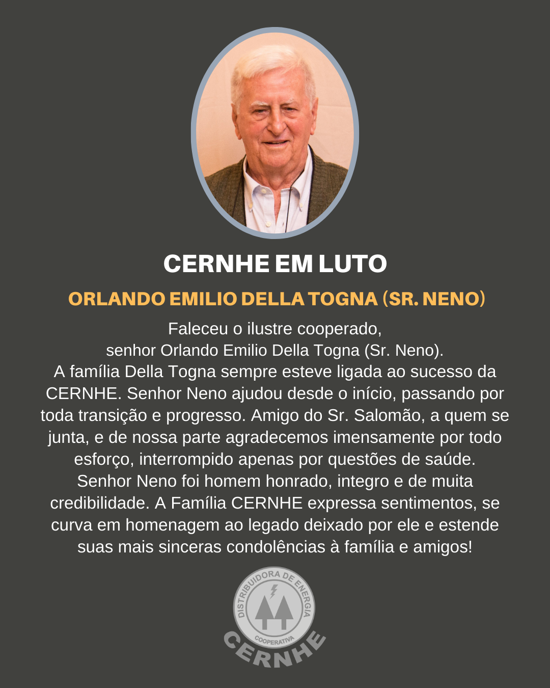 CERNHE EM LUTO