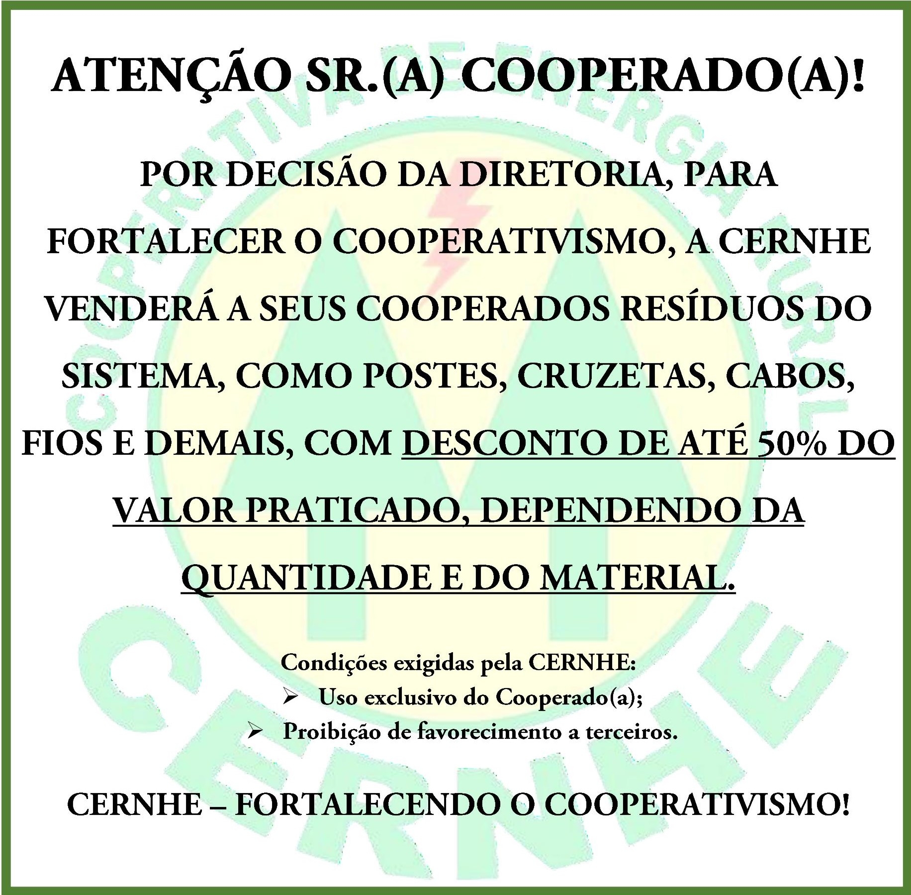 EXCLUSIVO PARA COOPERADOS(AS)