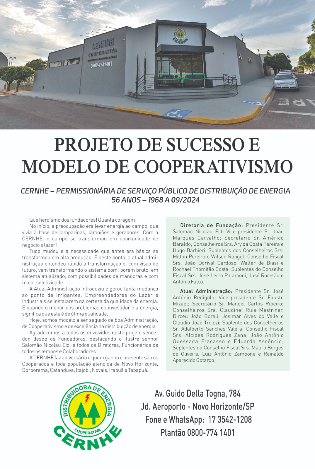 PROJETO DE SUCESSO E MODELO DE COOPERATIVISMO