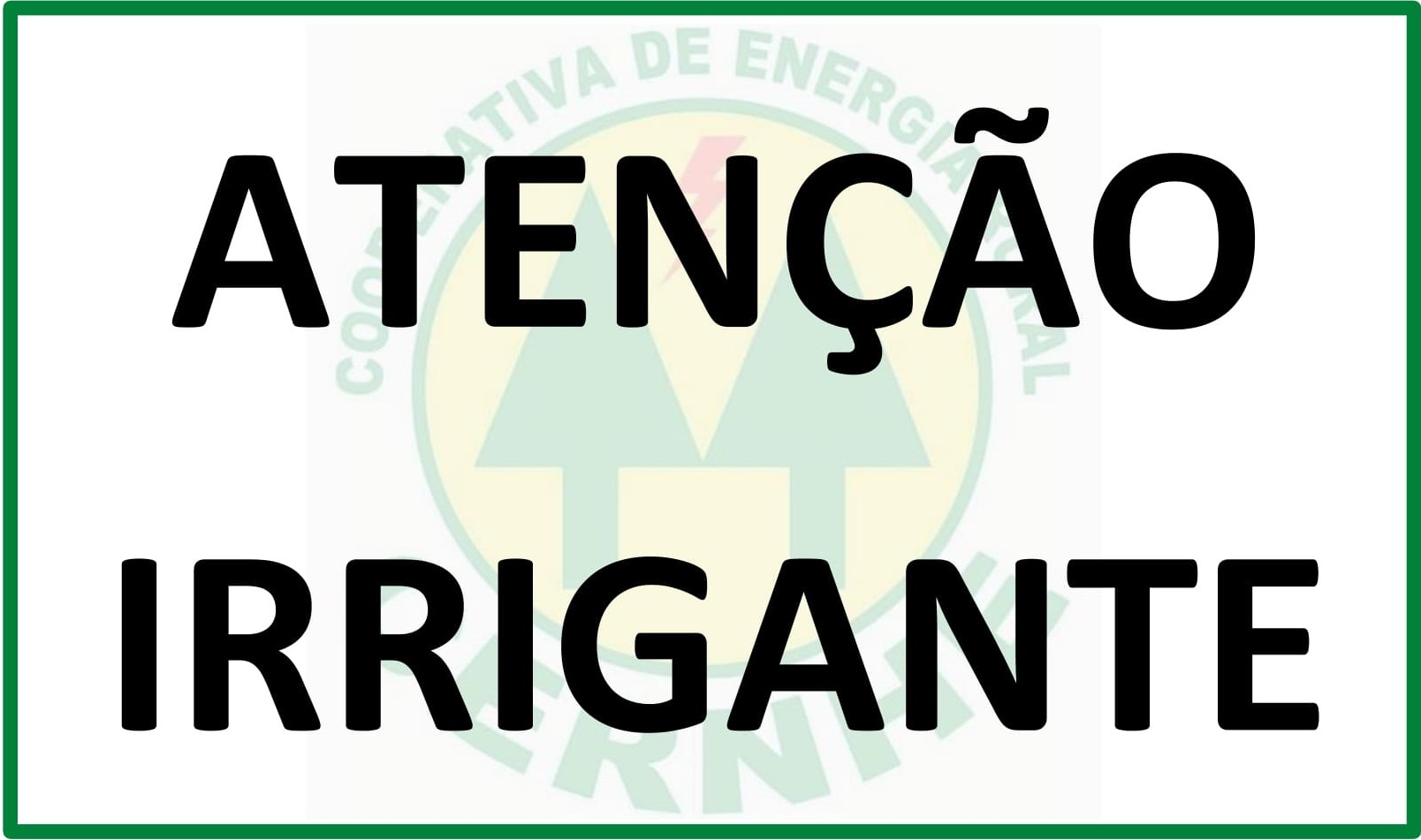 TARIFA PARA IRRIGANTES - PERDA DE DESCONTO