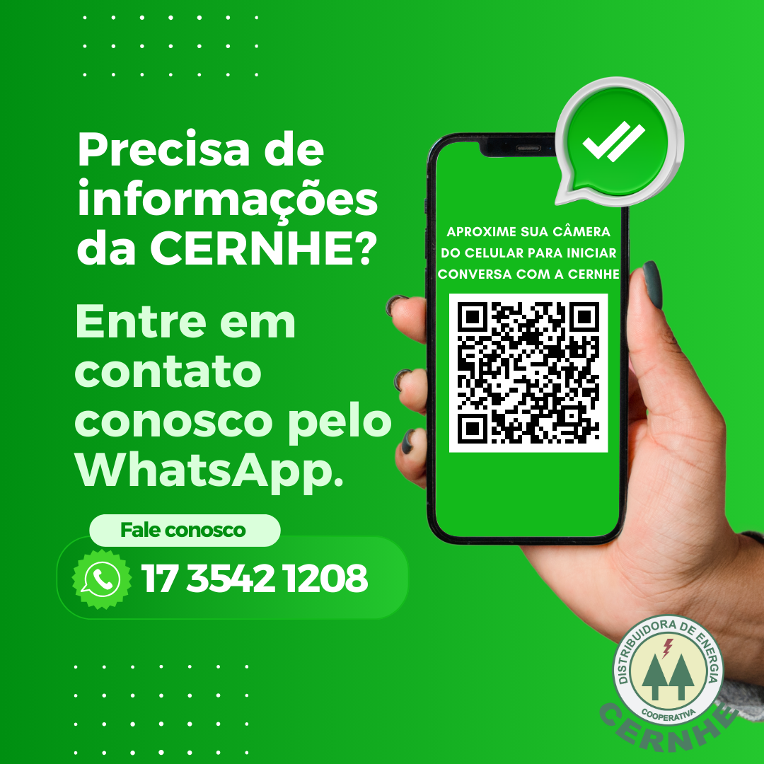 ENTRE EM CONTATO COM A CERNHE PELO WHATSAPP